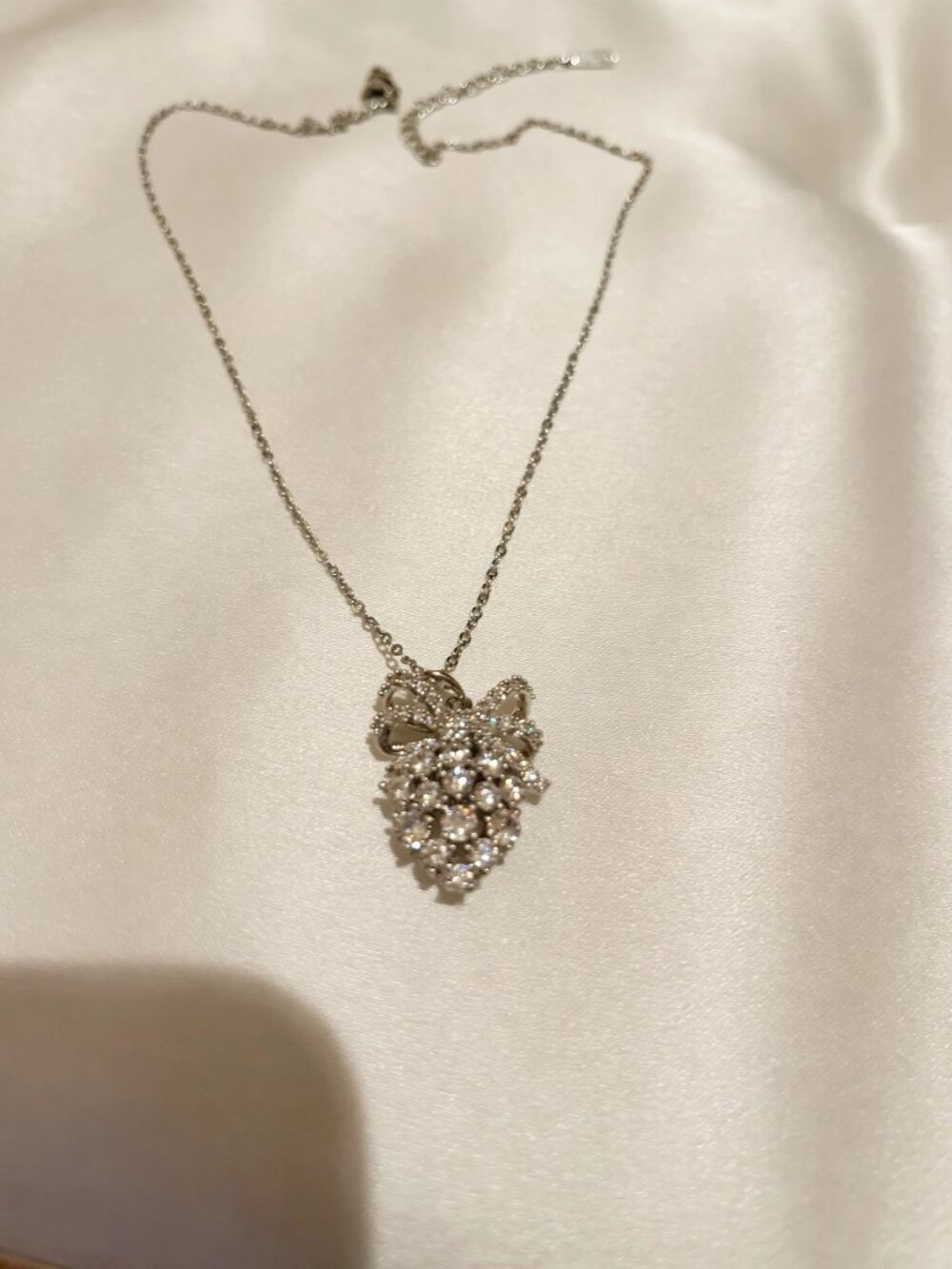 Moissanite Necklace Women Floral Cluster Pendant Silver Chain